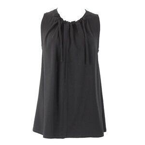 Proenza Schouler Sz 4 Black Ruffle Tie Sleeveless Acetate Polyester Top